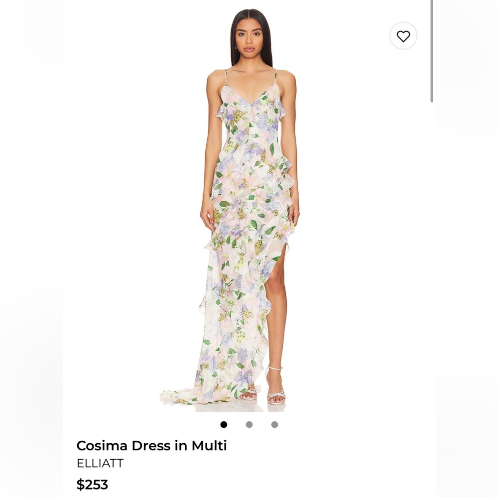 NEW REVOLVE Cosima Floral Ruffle High-Low Dress in Multi-Color